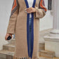 Double Take Geometric Fringe Hem Open Front Duster Cardigan