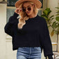 Round Neck Dropped Shoulder Sweater - Deals DejaVu