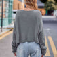 Round Neck Cable-Knit Sweater - Deals DejaVu