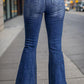 Plus Size High Waist Flare Jeans