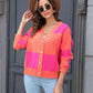 Plaid V-Neck Dropped Shoulder Cardigan - Deals DejaVu