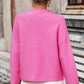 Mock Neck Dropped Shoulder Pullover Sweater