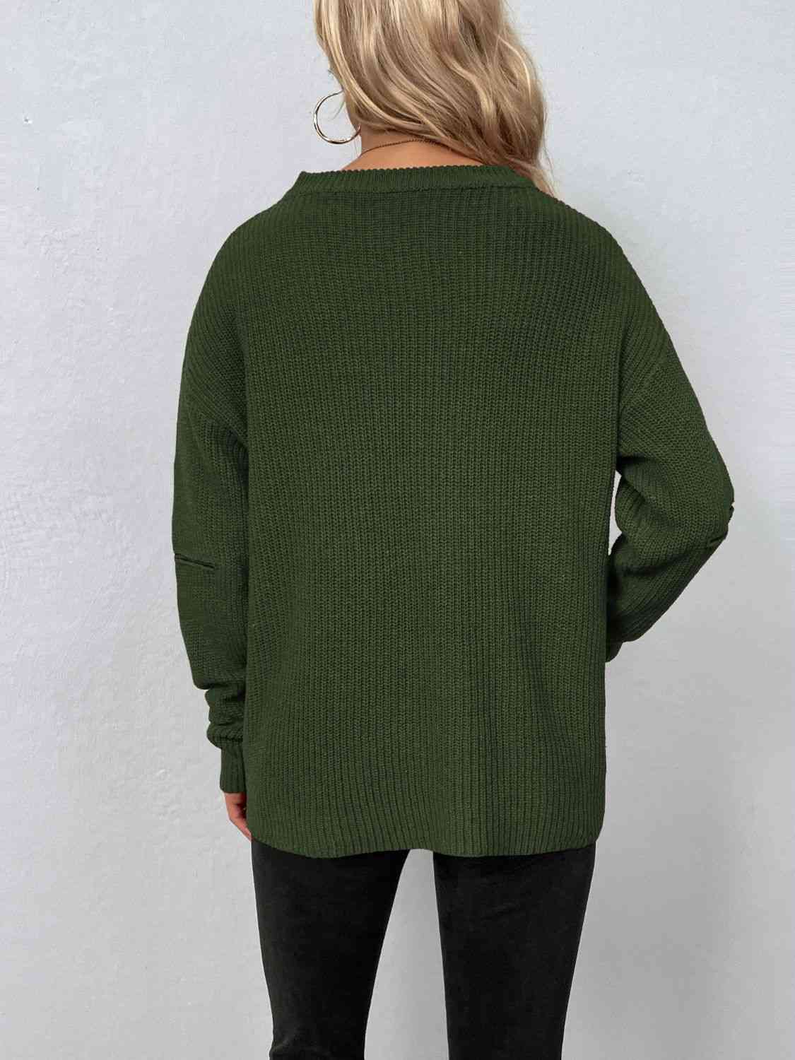 Cutout Zip Detail Sweater