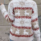 Reindeer & Snowflake Round Neck Sweater - Deals DejaVu