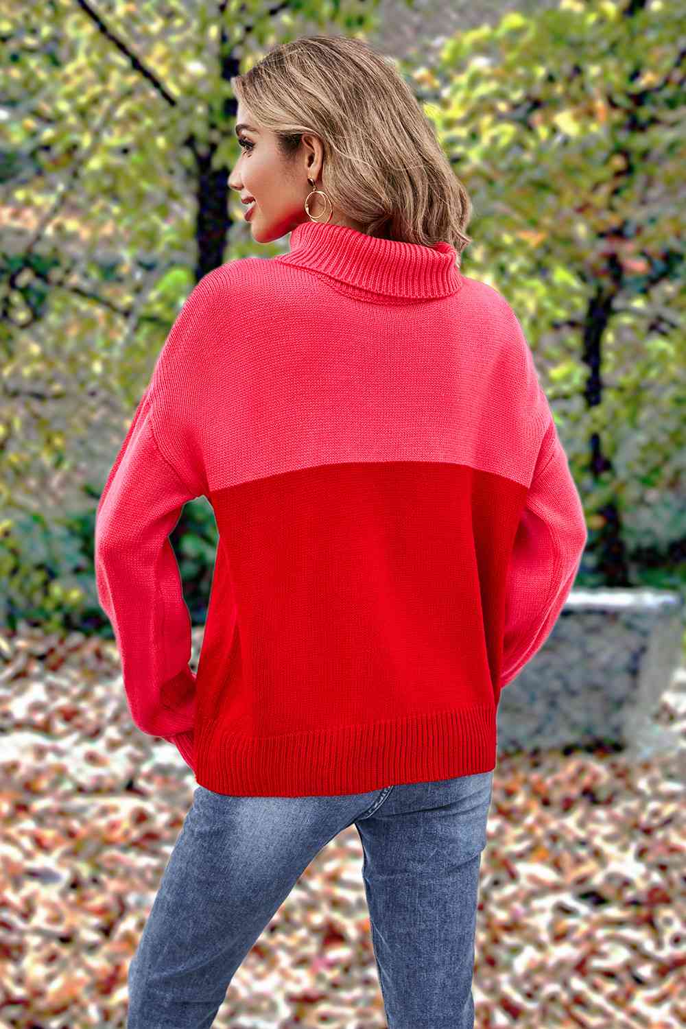 Turtleneck Long Sleeve Sweater - Deals DejaVu