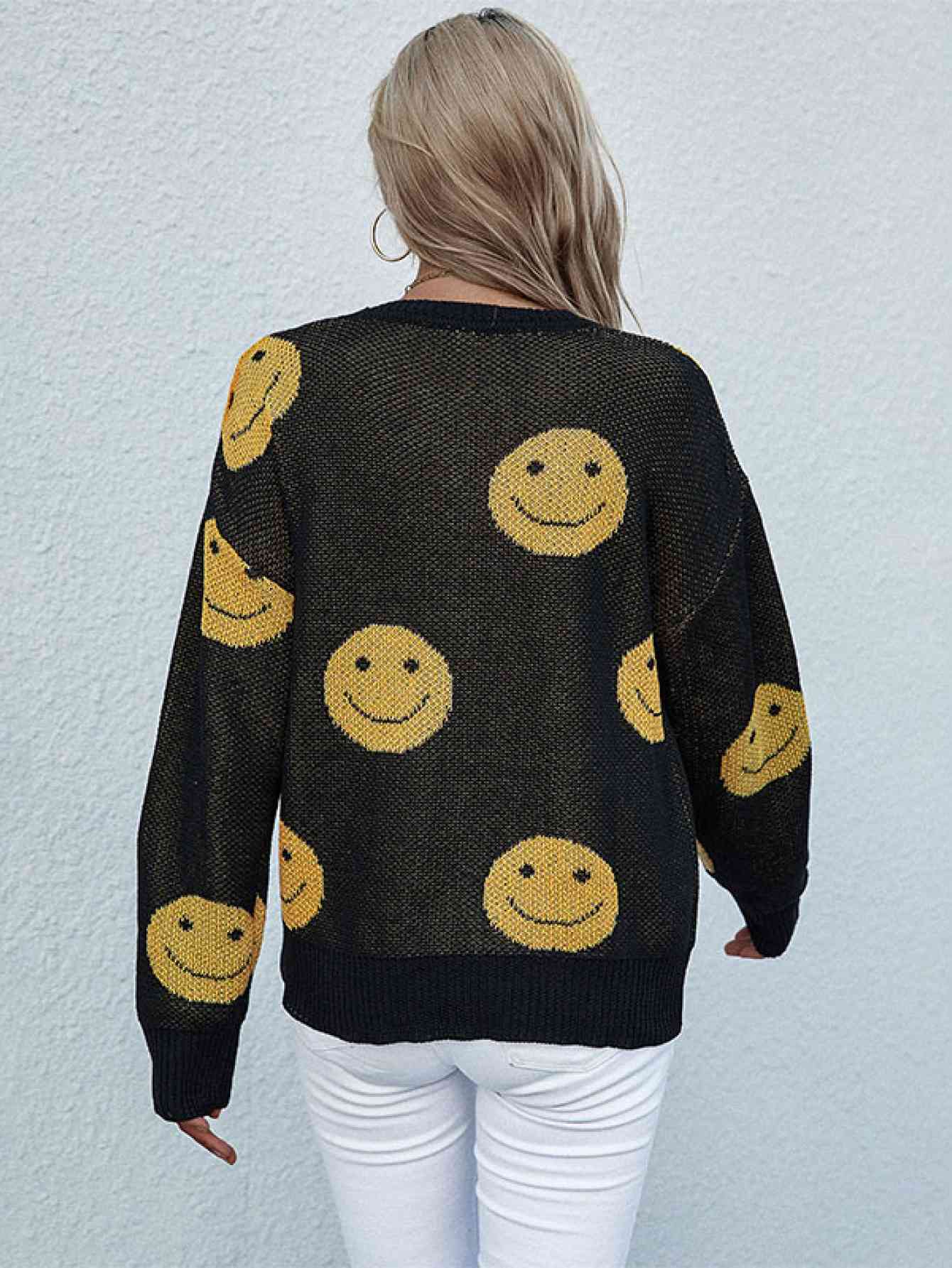 Smiley Face Sweater - Deals DejaVu