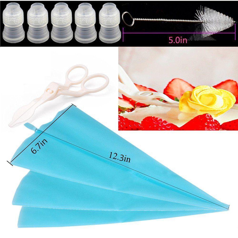 34 Piece Cake Decorating Kit Tips Icing Tip Set Tools - Pastry Bag Stainless Steel Cake Decorating Tools (AK2)(F61)