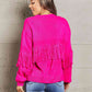 Double Take Fringe Trim Open Front Cardigan