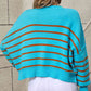 Striped Dropped Shoulder Round Neck Pullover Sweater - Deals DejaVu