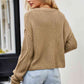 Cable-Knit Round Neck Dropped Shoulder Sweater - Deals DejaVu