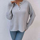 Quarter-Button Slit Sweater