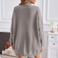 Exposed Seam Mock Neck Slit Sweater - Deals DejaVu