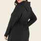 Plus Size Drawstring Waist Hooded Cardigan with Pockets - Deals DejaVu