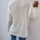 Quarter-Button Slit Sweater