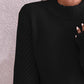 Openwork Mock Neck Long Sleeve Sweater - Deals DejaVu