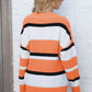 Color Block V-Neck Dropped Shoulder Sweater