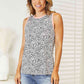 Double Take Printed Round Neck Tank