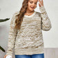 Plus Size Round Neck Long Sleeve Sweater - Deals DejaVu