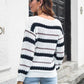 Striped Round Neck Long Sleeve Sweater