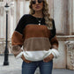 Color Block Round Neck Sweater - Deals DejaVu