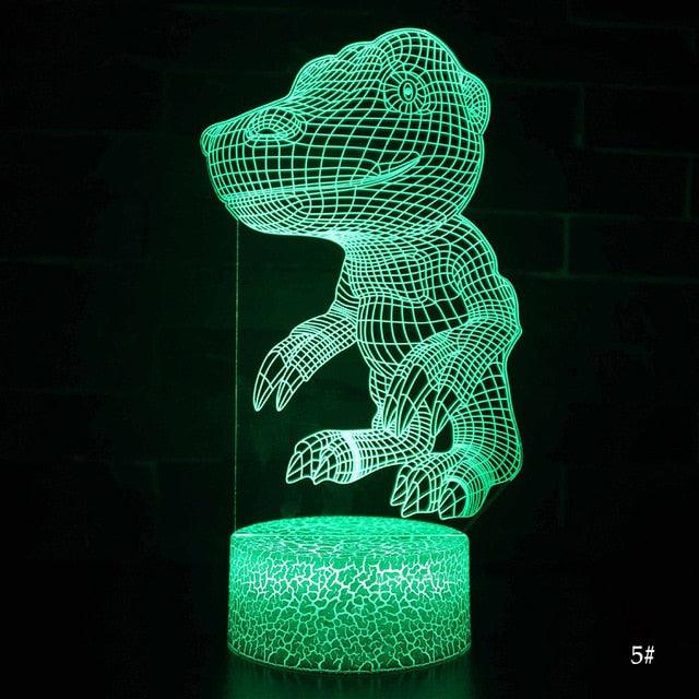 3D LED Night Light Lamp Dinosaur Series 16Color 3D Night light - Remote Control Table Lamps (LL4)1(1U58)