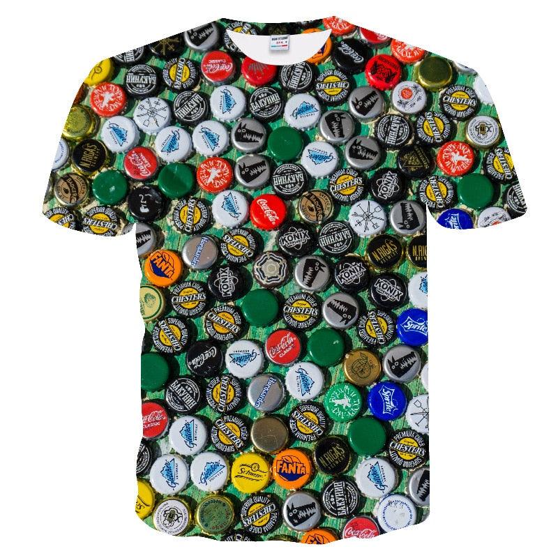 3D T shirt - Men's Casual Funny Beer Print T-shirt - Summer Style Party Tops (TM2)
