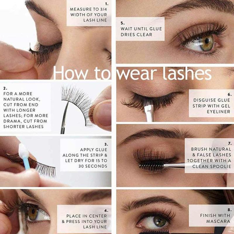 3D lashes makeup mink eyelashes natural fake eyelash handmade reusable dramatic faux eye lashes (M2)(1U86)