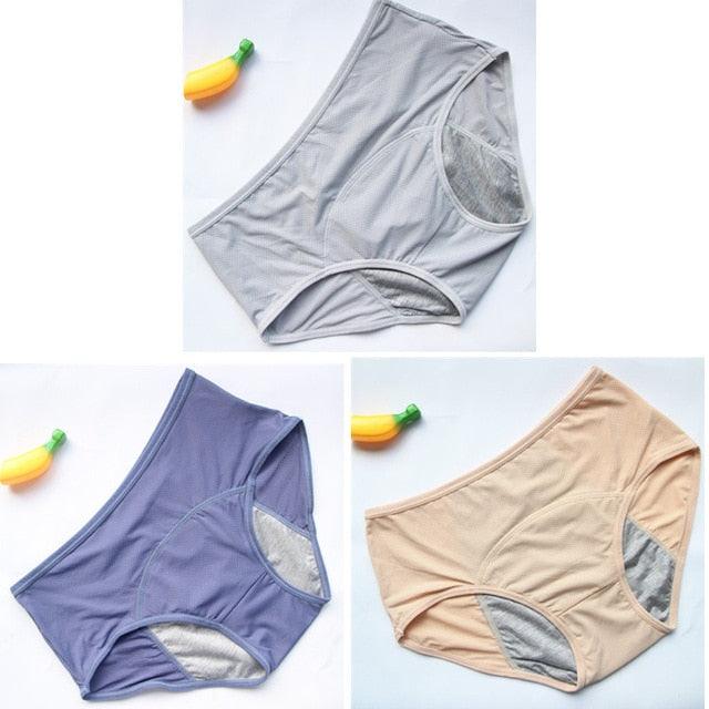 3PCS/Set Leak Proof Panties - Women's Underwear - Cotton Waterproof Briefs (TSP3)