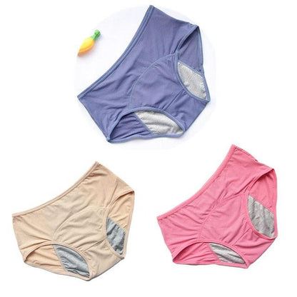 3PCS/Set Leak Proof Panties - Women's Underwear - Cotton Waterproof Briefs (TSP3)