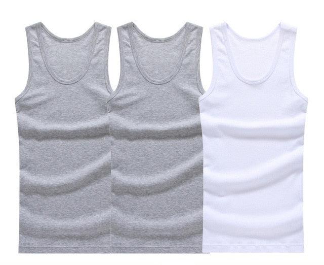 Great 3Pcs/lot Men's Cotton Solid Seamless Underwear -Mens Sleeveless Tank Vest Comfortable Undershirt (D100)(TM7)