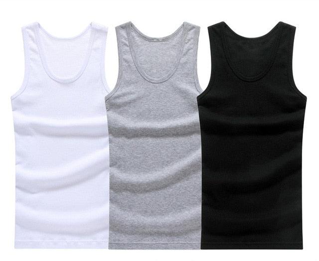 Great 3Pcs/lot Men's Cotton Solid Seamless Underwear -Mens Sleeveless Tank Vest Comfortable Undershirt (D100)(TM7)
