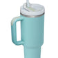 Stainless Steel Tumbler with Upgraded Handle and Straw