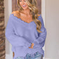 Frayed Hem Dropped Shoulder Sweater - Deals DejaVu
