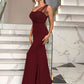 Rhinestone One-Shoulder Formal Dress (BWM) T - Deals DejaVu