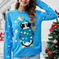 Christmas Penguin Graphic Sequin Sweater