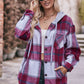 Plaid Dropped Shoulder Hooded Jacket (BFD) T - Deals DejaVu
