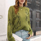 Cat Pattern Round Neck Long Sleeve Pullover Sweater - Deals DejaVu