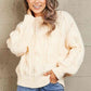 Woven Right Cable-Knit Openwork Round Neck Sweater