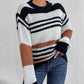 Striped Round Neck Sweater - Deals DejaVu