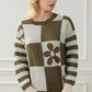 Contrast Round Neck Long Sleeve Sweater - Deals DejaVu