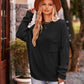 Waffle-Knit Long Sleeve Sweater