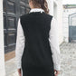 Frayed Hem Slit Sweater Vest - Deals DejaVu