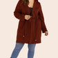 Plus Size Drawstring Waist Hooded Cardigan with Pockets - Deals DejaVu