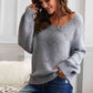 Drop Shoulder Round Neck Sweater - Deals DejaVu