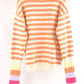 Warm Spice Striped Round Neck Sweater
