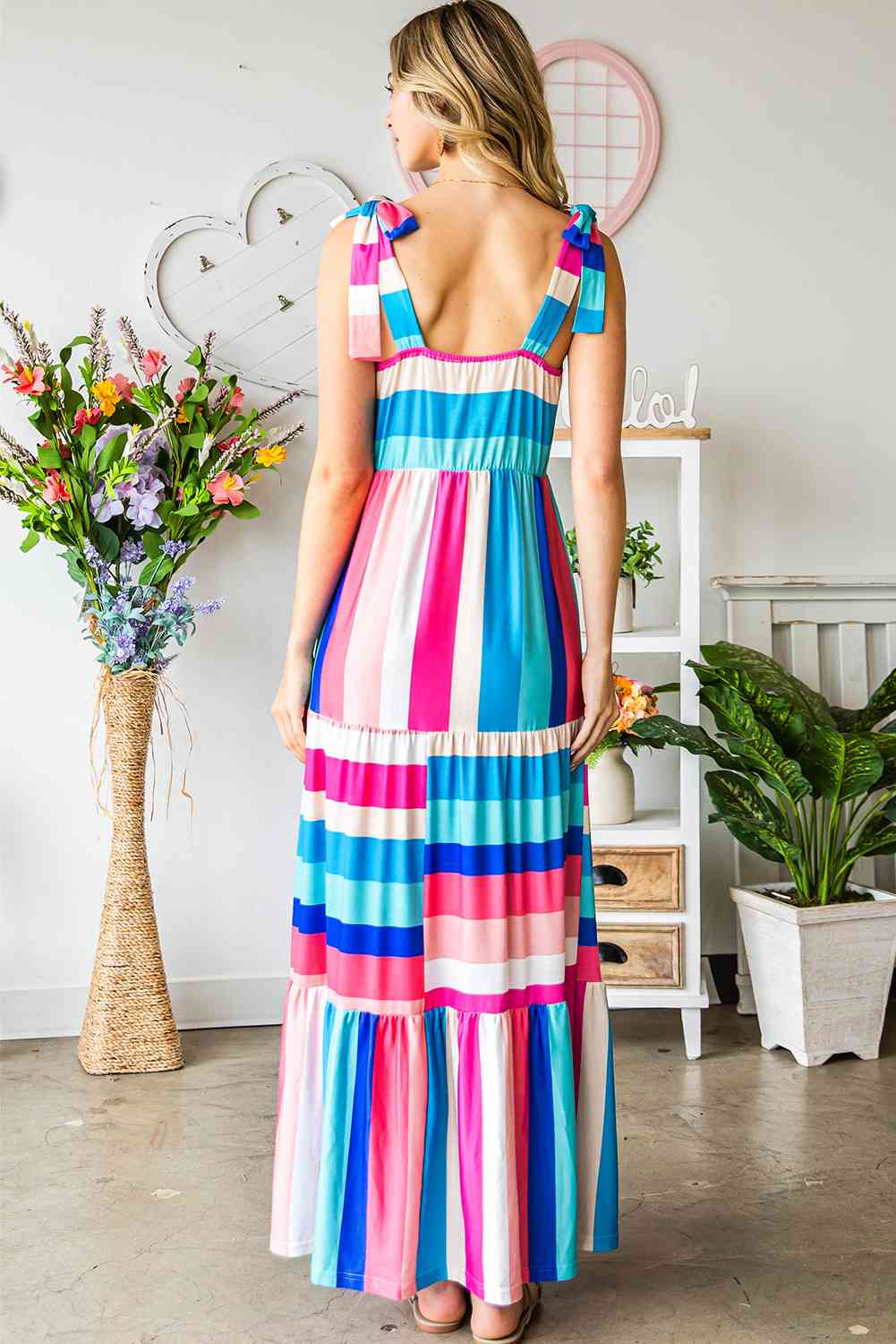 Striped Sleeveless Maxi Dress (BWMT) T - Deals DejaVu