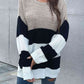 Color Block Striped Long Sleeve Sweater - Deals DejaVu