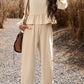 Round Neck Peplum Top and Pants Set