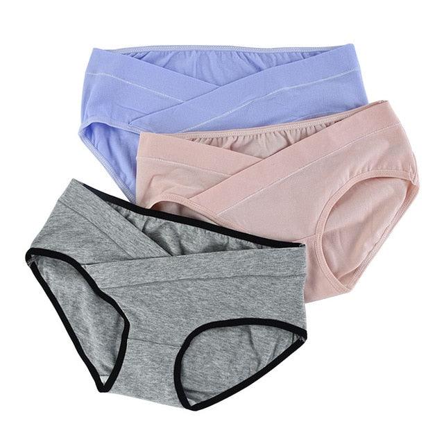 3pcs Cotton U-Shaped Low Waist Maternity Underwear - Pregnant Women Underwear - Pregnancy Briefs (D6)(5Z2)(7Z2)
