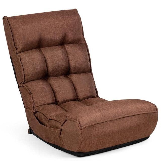 4-Position Floor Chair Folding Lazy Sofa w/Adjustable Backrest& Headrest (D67)(FW2)(1U67)